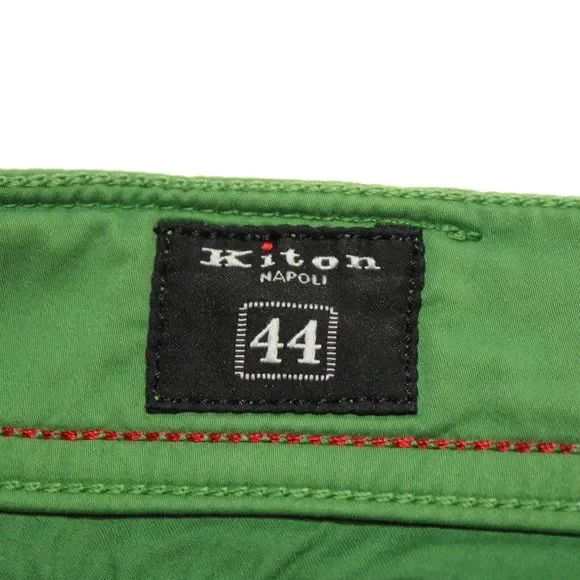 Kiton NWD Chinos/Casual Pants Size 44 US in Solid Green Cotton Blend - Picture 12 of 15